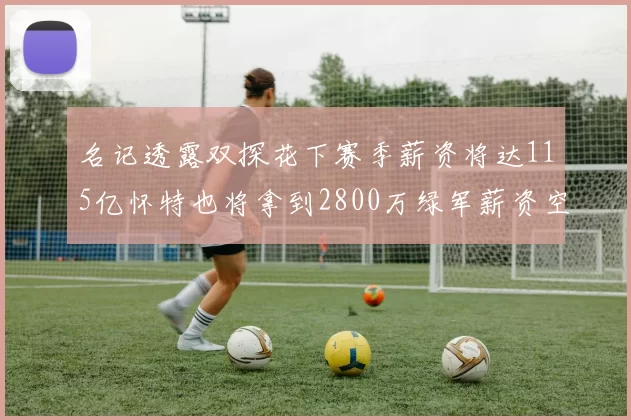 名记透露双探花下赛季薪资将达115亿怀特也将拿到2800万绿军薪资空间依旧紧张